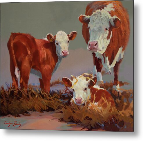 Farm Animals Metal Print featuring the painting Babysitter II by Carolyne Hawley