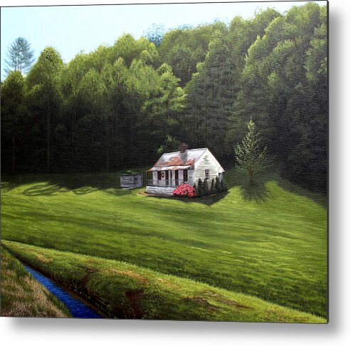 Cabin Metal Print featuring the painting Cabin on Cartertwn by Adrienne Dye