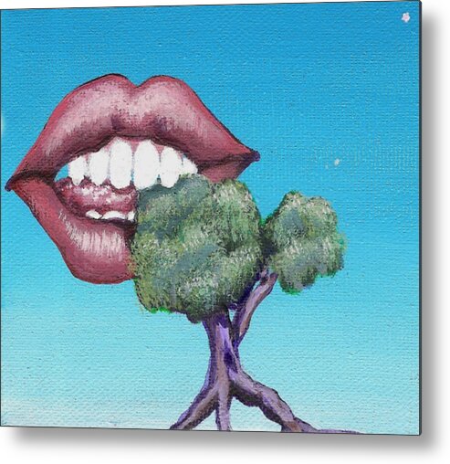 Mouth Metal Print featuring the painting Chomp by Vicki Noble