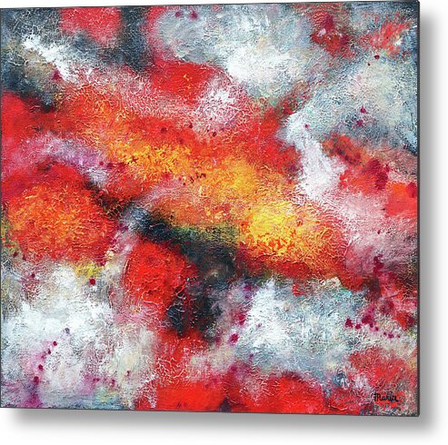 Clouds Metal Print featuring the painting Clouded Red by Maria Meester