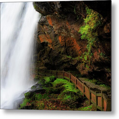 Dry Falls Walkway Metal Print featuring the photograph Dry Falls North Carolina Highlands Path by Dan Sproul