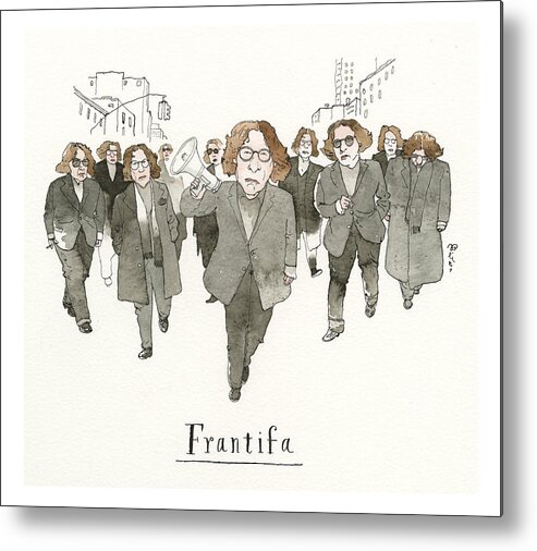Fran Lebowitz Takes To The Streets Metal Print featuring the painting Fran Lebowitz Takes To The Streets by Barry Blitt
