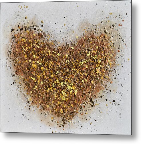 Heart Metal Print featuring the painting Golden Heart by Amanda Dagg