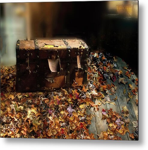 Trunk Metal Print featuring the photograph Memories and Poems as Leaves on Eagle Pond by Wayne King