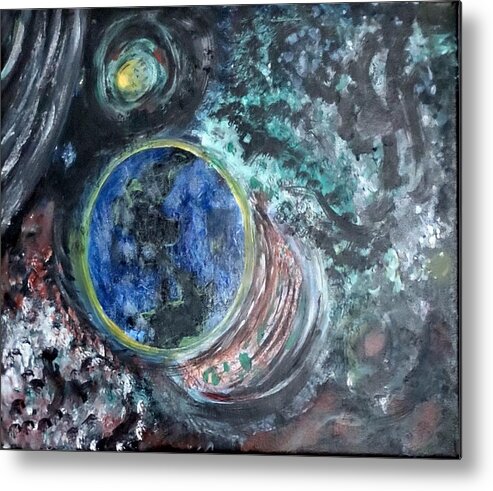 Milk Way Metal Print featuring the painting Milky Way Galaxy by Suzanne Berthier