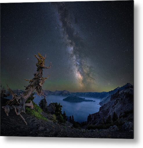 Milky Way Metal Print featuring the photograph Milky Way Over Crater Lake by Michael Ash