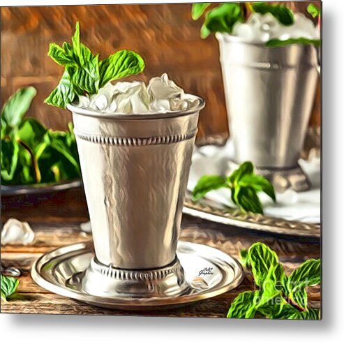 Cocktail Metal Print featuring the digital art Mint Julep Double by CAC Graphics