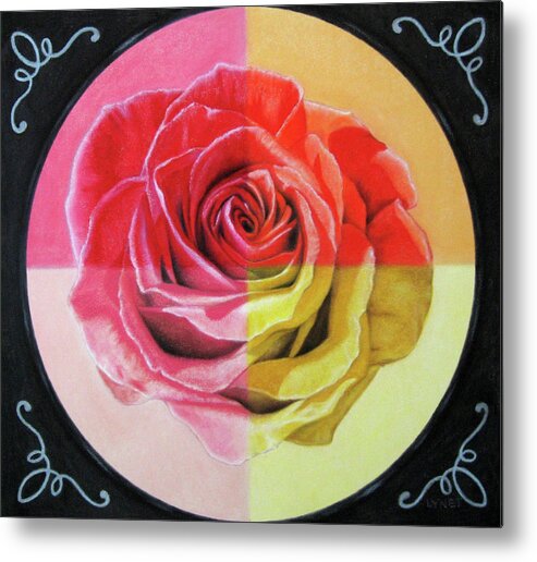 Rose Metal Print featuring the painting My Rose by Lynet McDonald