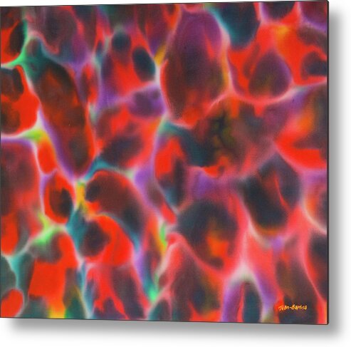 Opal Metal Print featuring the painting Red Opal by Daniel Jean-Baptiste