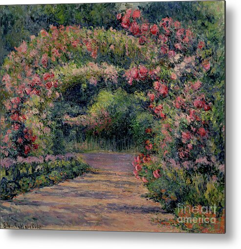 Gardens Metal Print featuring the painting Rose Arbor at Giverny by Blanche Hoschede-Monet