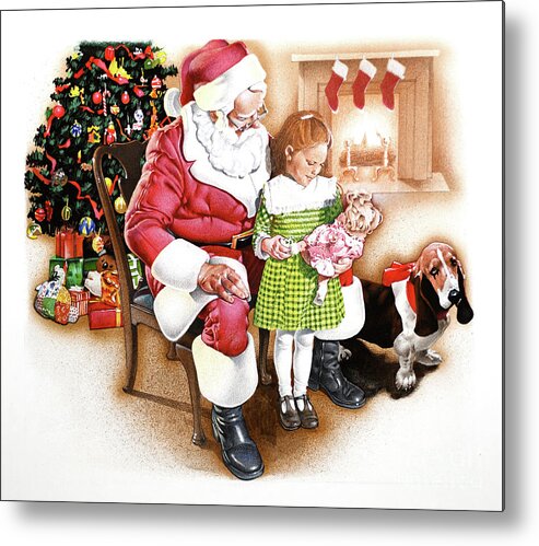 Jim Butcher Metal Print featuring the painting Santa Claus by Jim Butcher