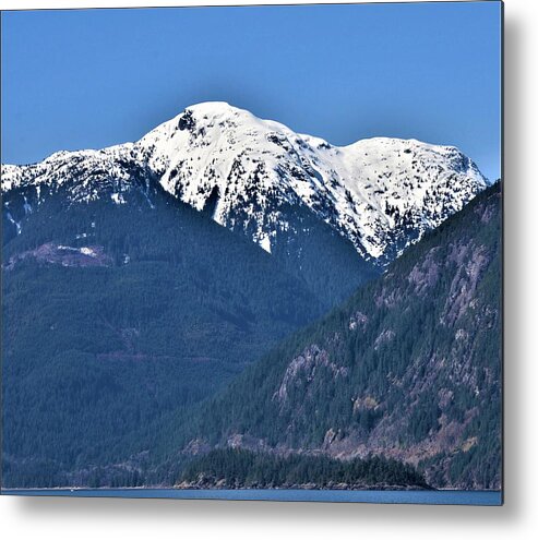 Snow Metal Print featuring the photograph Spring Snow Capped Mountain by James Cousineau