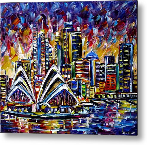 Sydney Opera House Metal Print featuring the painting Sydney by Mirek Kuzniar