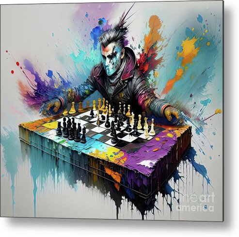 Haru Metal Print featuring the digital art The Collapse of the Chess Matrix by Haru Udu