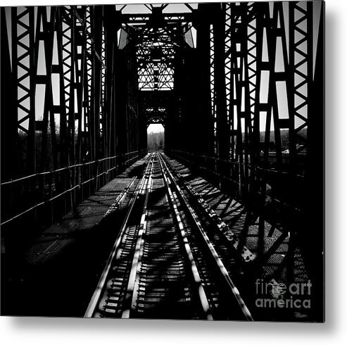 Black Metal Print featuring the photograph The Crossing by Diana Mary Sharpton