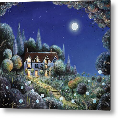 Enchanted Metal Print featuring the painting The Enchanted Cottage by Rachel Emmett
