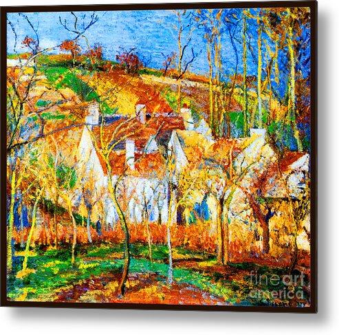 Camille Metal Print featuring the painting The Red Roofs, Corner of a Village Winter 1877 by Camille Pissarro