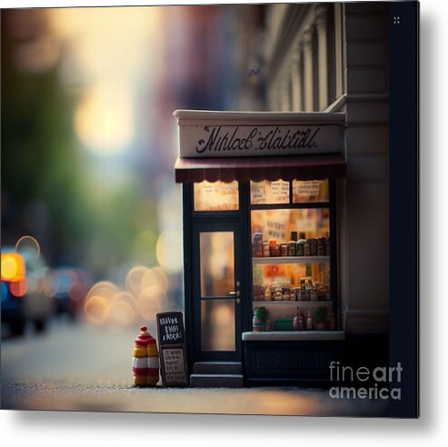  Metal Print featuring the mixed media Tiny City Gourmet Foods by Jay Schankman