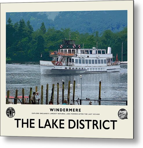 Windermere Metal Print featuring the photograph Windermere Cruise Cream Railway Poster by Brian Watt