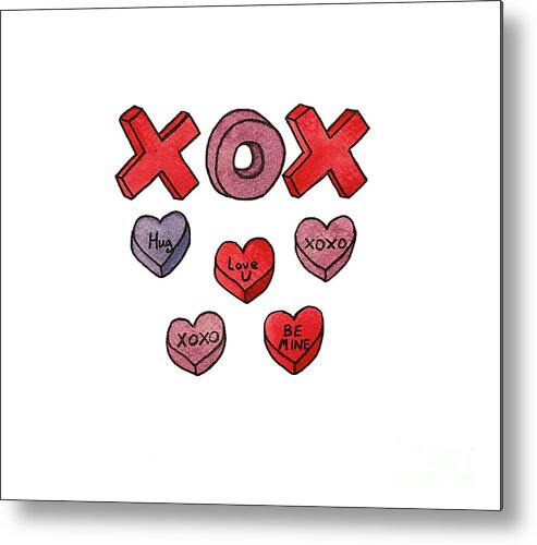 Valentine's Day Metal Print featuring the mixed media Xoxo by Lisa Neuman