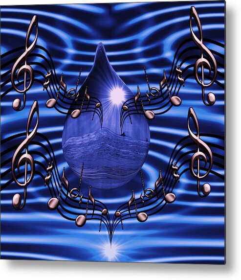 Angelic Metal Print featuring the digital art Angelic sounds on the waves by Barbara St Jean