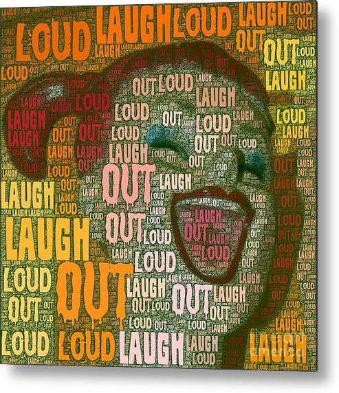 Laughing Metal Print featuring the mixed media Laugh out loud by Linda Weinstock