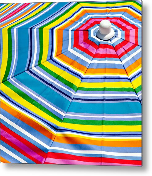 Beach Umbrella Metal Print featuring the photograph Beach Umbrella #2 by Art Block Collections