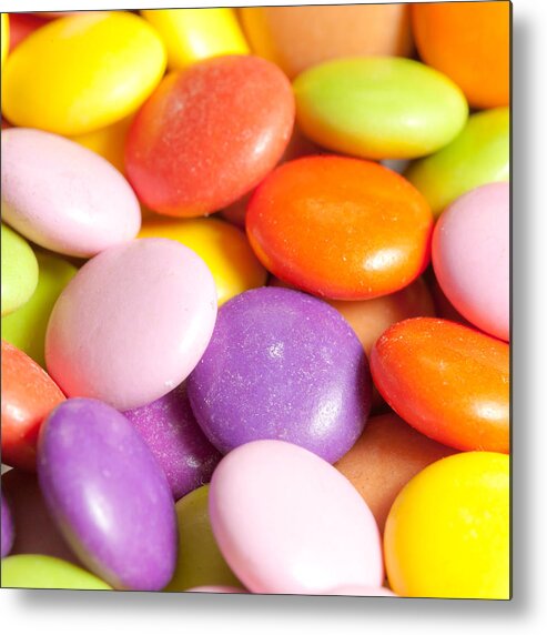 Additives Metal Print featuring the photograph Candy background #1 by Tom Gowanlock