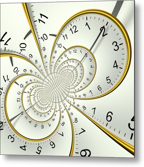 Spacetime Metal Print featuring the photograph Clockface Spacetime Warp #1 by David Parker