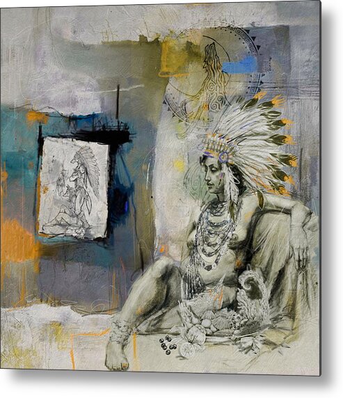 Aboriginals Metal Print featuring the painting First Nations 21 #2 by Corporate Art Task Force