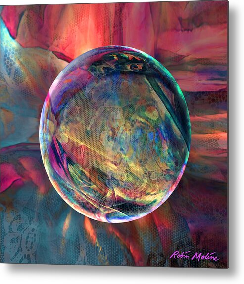 Lace Metal Print featuring the digital art Ghosting Psychedelic Lace by Robin Moline