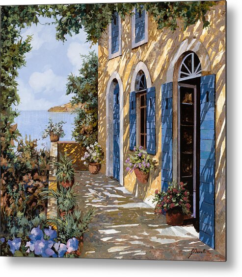 Blue Doors Metal Print featuring the painting Altre Porte Blu by Guido Borelli