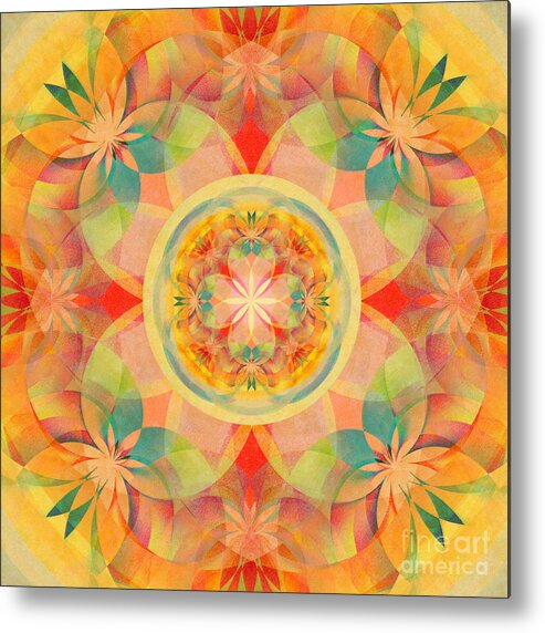 Abstract Metal Print featuring the digital art Lotus Mandala #1 by Klara Acel