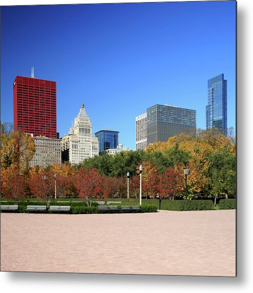 Downtown District Metal Print featuring the photograph Millennium Park, Michigan Avenue #1 by Hisham Ibrahim