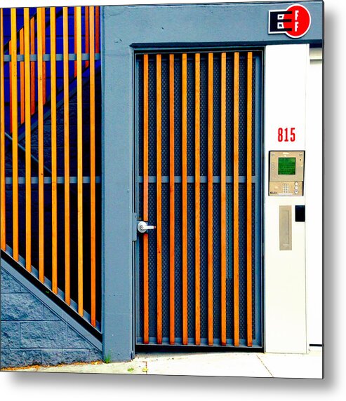 #door #gate Metal Print featuring the photograph Orange Gate #1 by Julie Gebhardt