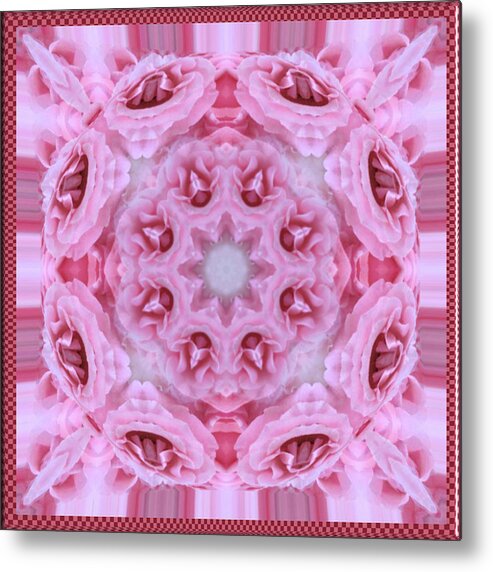 Kaleidoscope Metal Print featuring the digital art Pink Parfait #1 by Charmaine Zoe