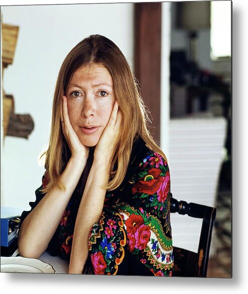 Lifestyle Metal Print featuring the photograph Portrait Of Joan Didion by Henry Clarke