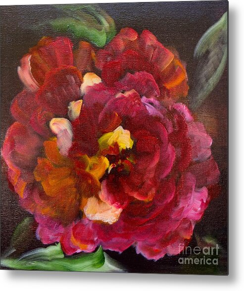 Botanical Metal Print featuring the painting Red Peony #3 by Jenny Lee