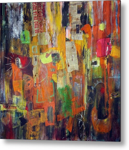 Abstract Metal Print featuring the painting Route 69 #1 by Katie Black