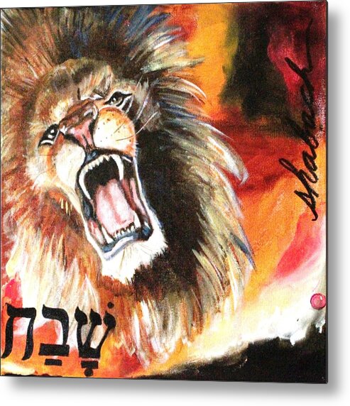 Lion Metal Print featuring the mixed media Shabach #1 by Carrie Todd