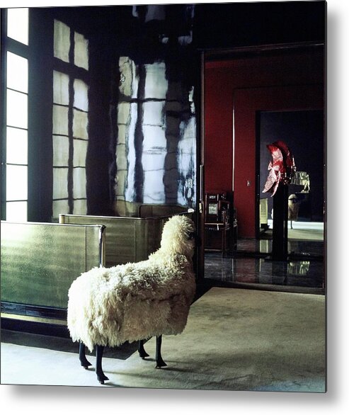 Paris Metal Print featuring the photograph Sheep Sculpture By Francois-xavier Lalanne #1 by Horst P. Horst