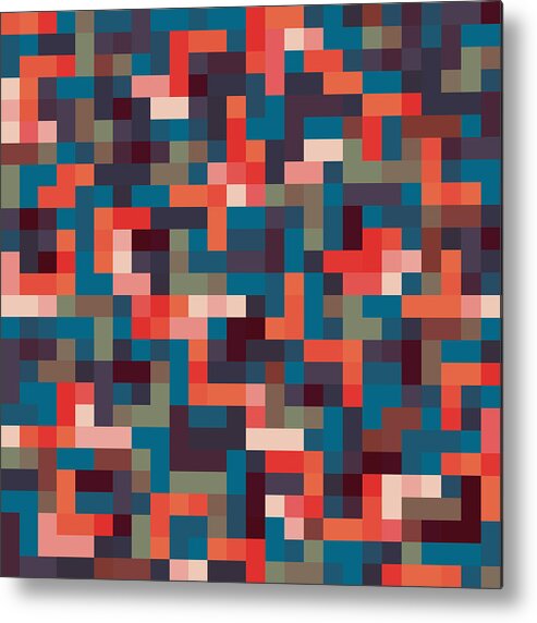Abstract Metal Print featuring the digital art Pixel Art #10 by Mike Taylor