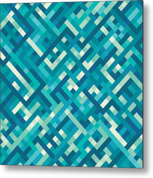 Abstract Metal Print featuring the digital art Pixel Art #16 by Mike Taylor