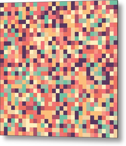 Pattern Metal Print featuring the digital art Retro Pixel Art #16 by Mike Taylor