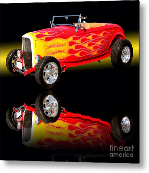 Car Framed Prints Metal Print featuring the photograph 1932 Ford V8 Hotrod by Jim Carrell