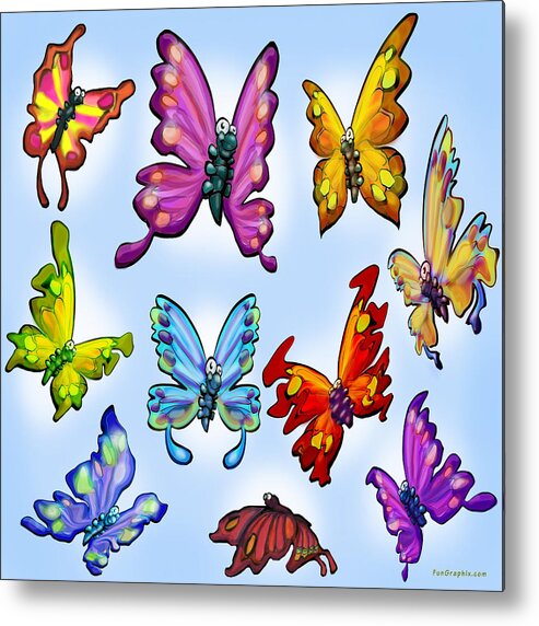 Butterfly Metal Print featuring the digital art Butterflies by Kevin Middleton