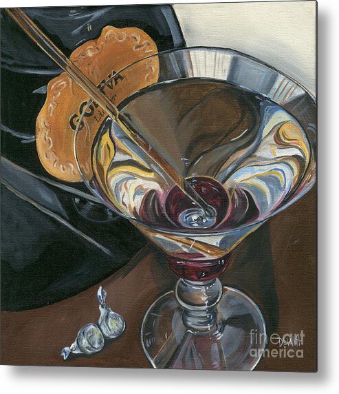 Martini Metal Print featuring the painting Chocolate Martini by Debbie DeWitt