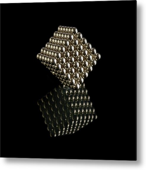 Magnet Metal Print featuring the photograph Cube Of Neodymium Magnets by Science Photo Library
