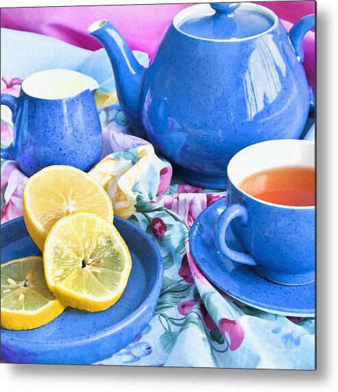 Square Format Metal Print featuring the photograph Do You Take Lemon? by Theresa Tahara