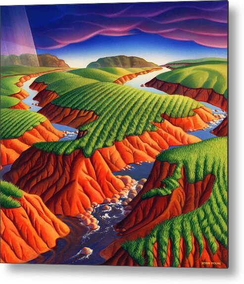 Landscape Metal Print featuring the painting Erosion by Robin Moline